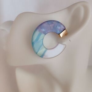 Fun Multicolor Acrylic  Hoop Earrings